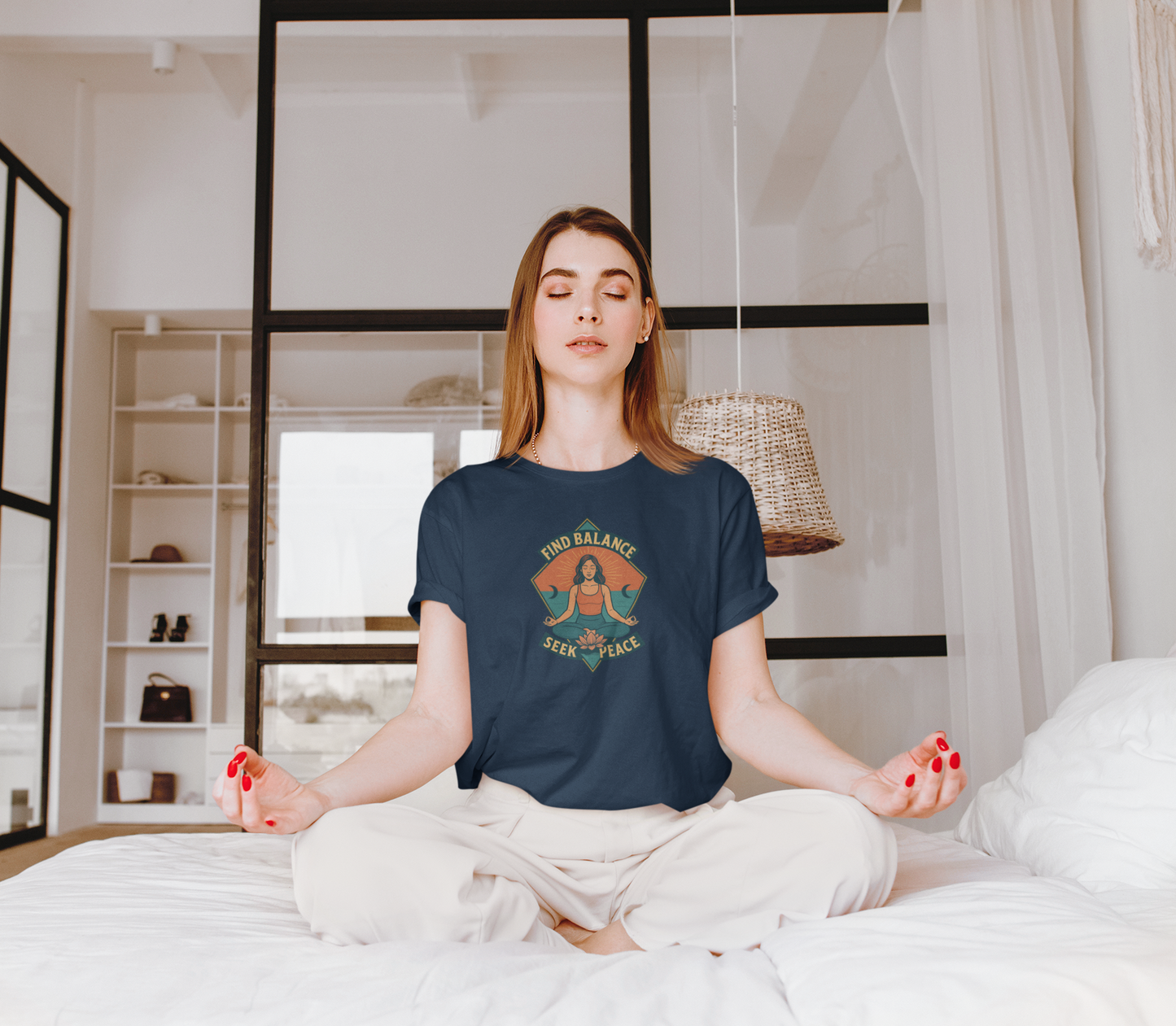 Find Balance, Seek Peace Meditation T-Shirt | Unisex Yoga & Mindfulness Tee