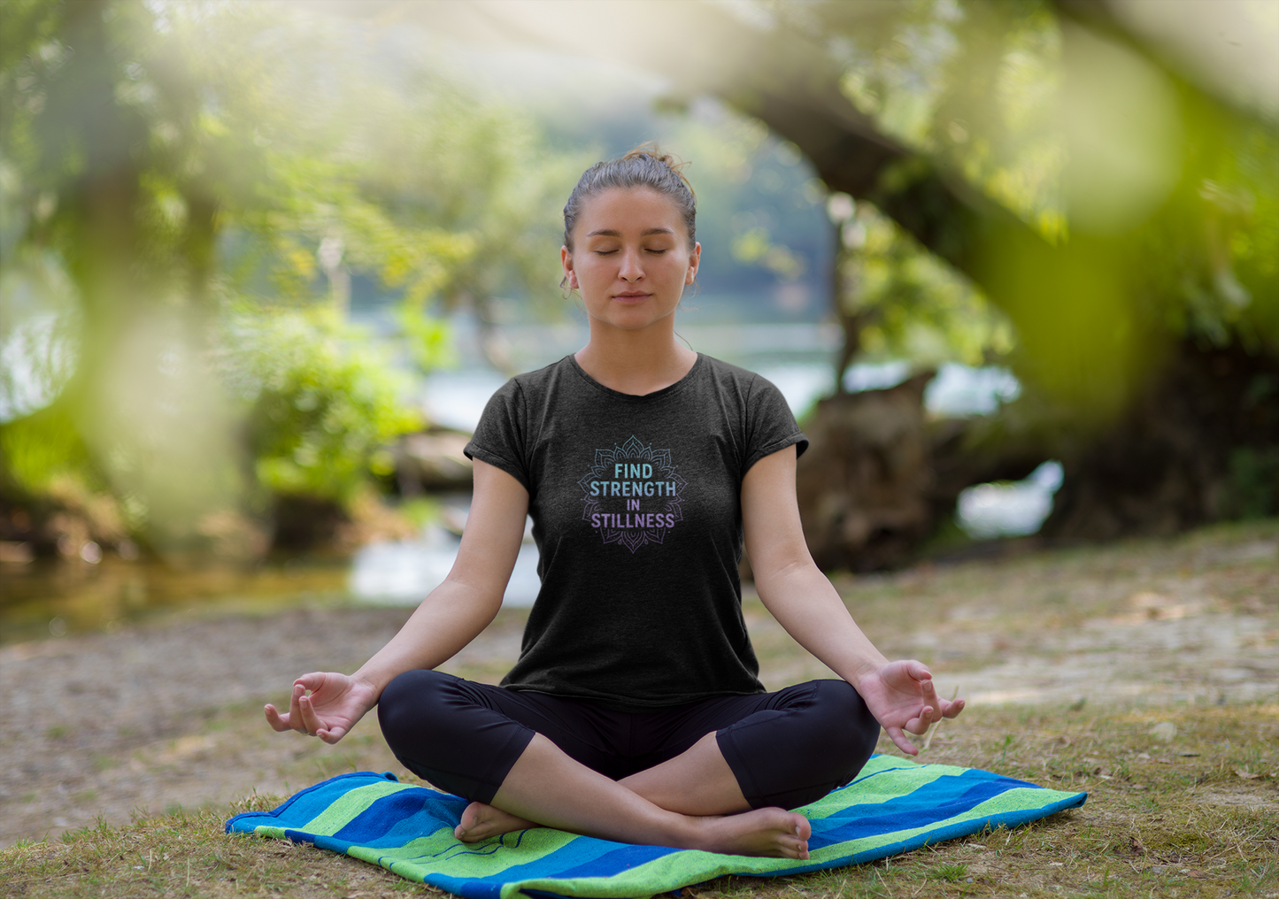 Find Strength in Stillness T-Shirt | Mindfulness Meditation Tee | Unisex Inspirational Apparel | Yoga Gift for Women & Men