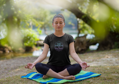 Find Strength in Stillness T-Shirt | Mindfulness Meditation Tee | Unisex Inspirational Apparel | Yoga Gift for Women & Men