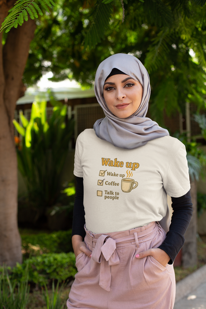 Wake Up Coffee T-Shirt | Morning Motivation Tee, Funny Coffee Lover Gift, Self-Care Quote Shirt