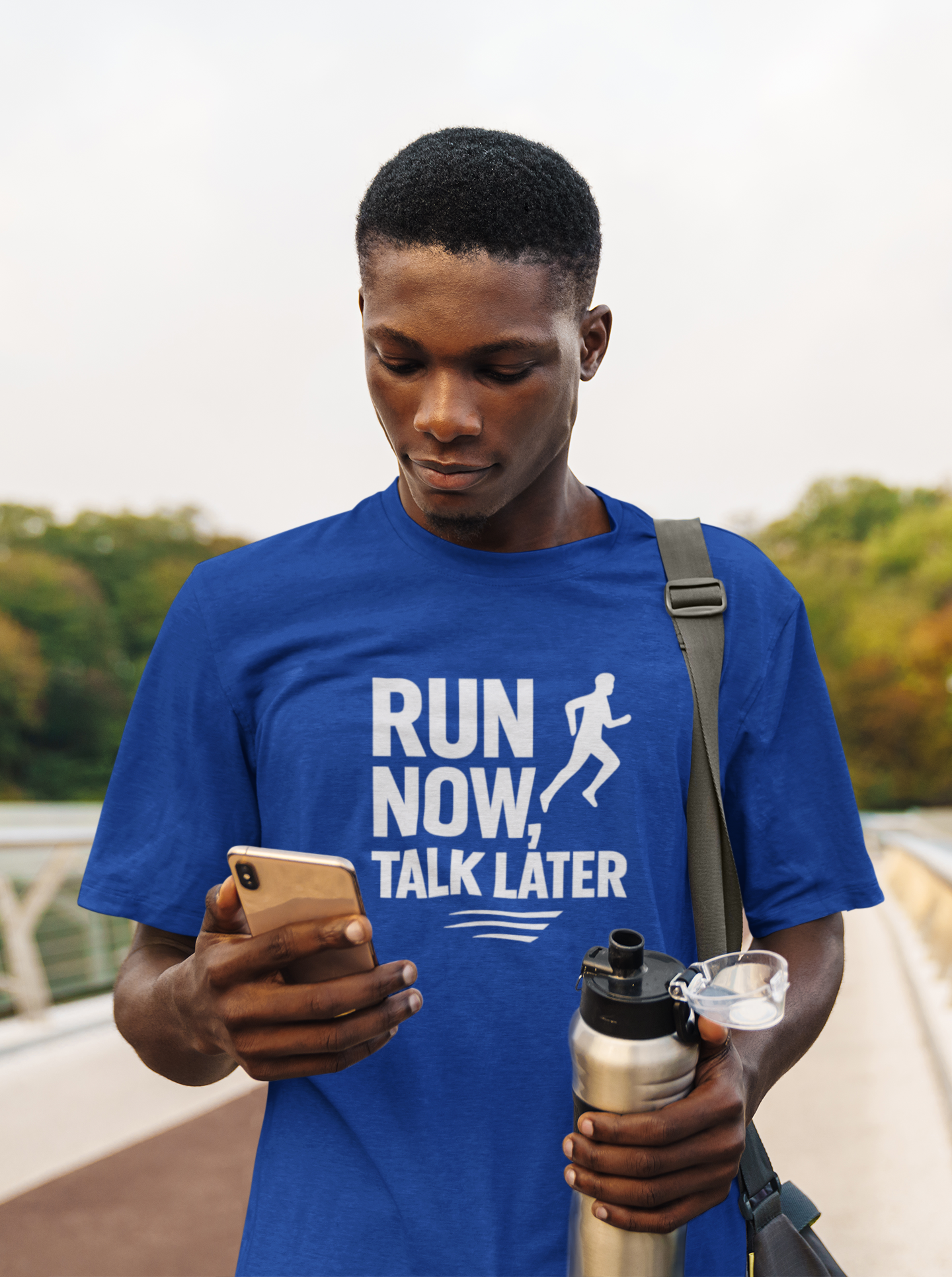 Run Now Talk Later Moisture Wicking Tee | Unisex Running Shirt, Funny Workout Gift