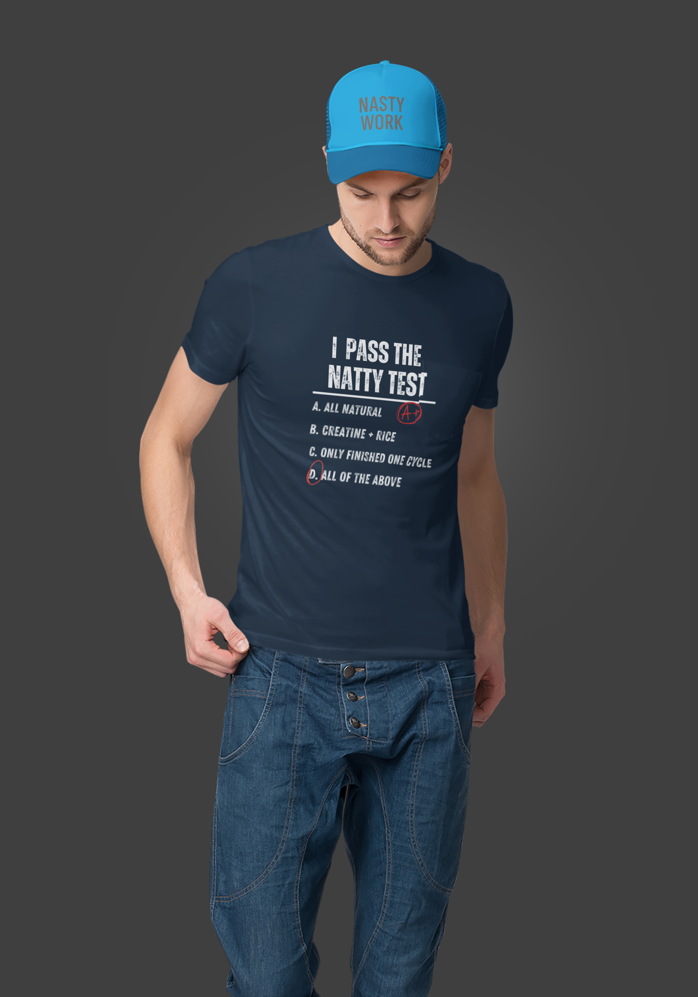 Distressed "I Pass the Natty Test" Funny Unisex T-Shirt | Fitness & Gym Gift