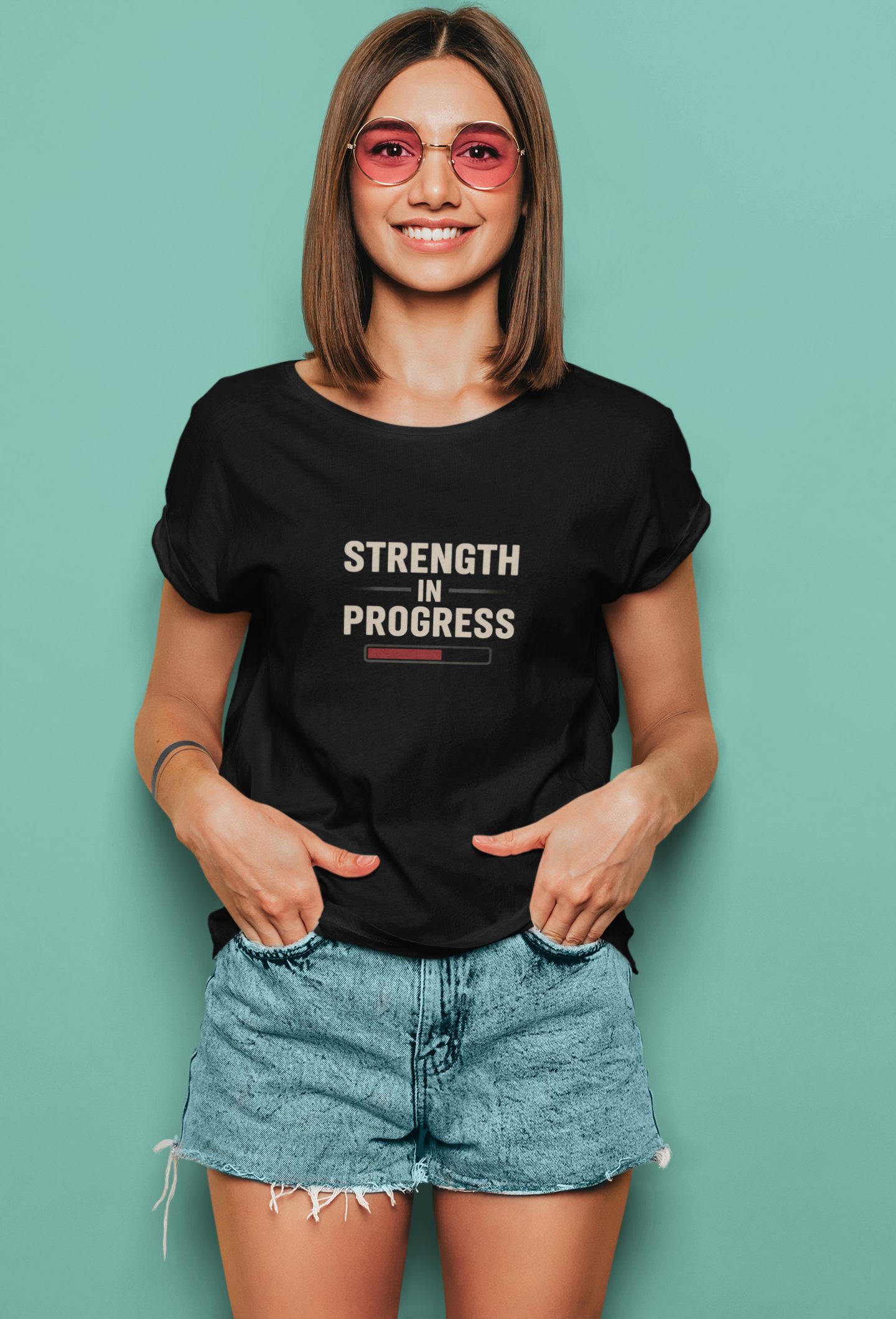 Motivational Unisex T-Shirt: "Strength in Progress" Fitness Shirt