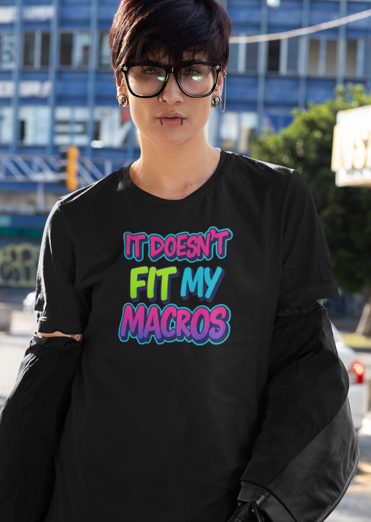 Funny 'It Doesn't Fit My Macros' Unisex Jersey Tee - Perfect for Fitness Enthusiasts