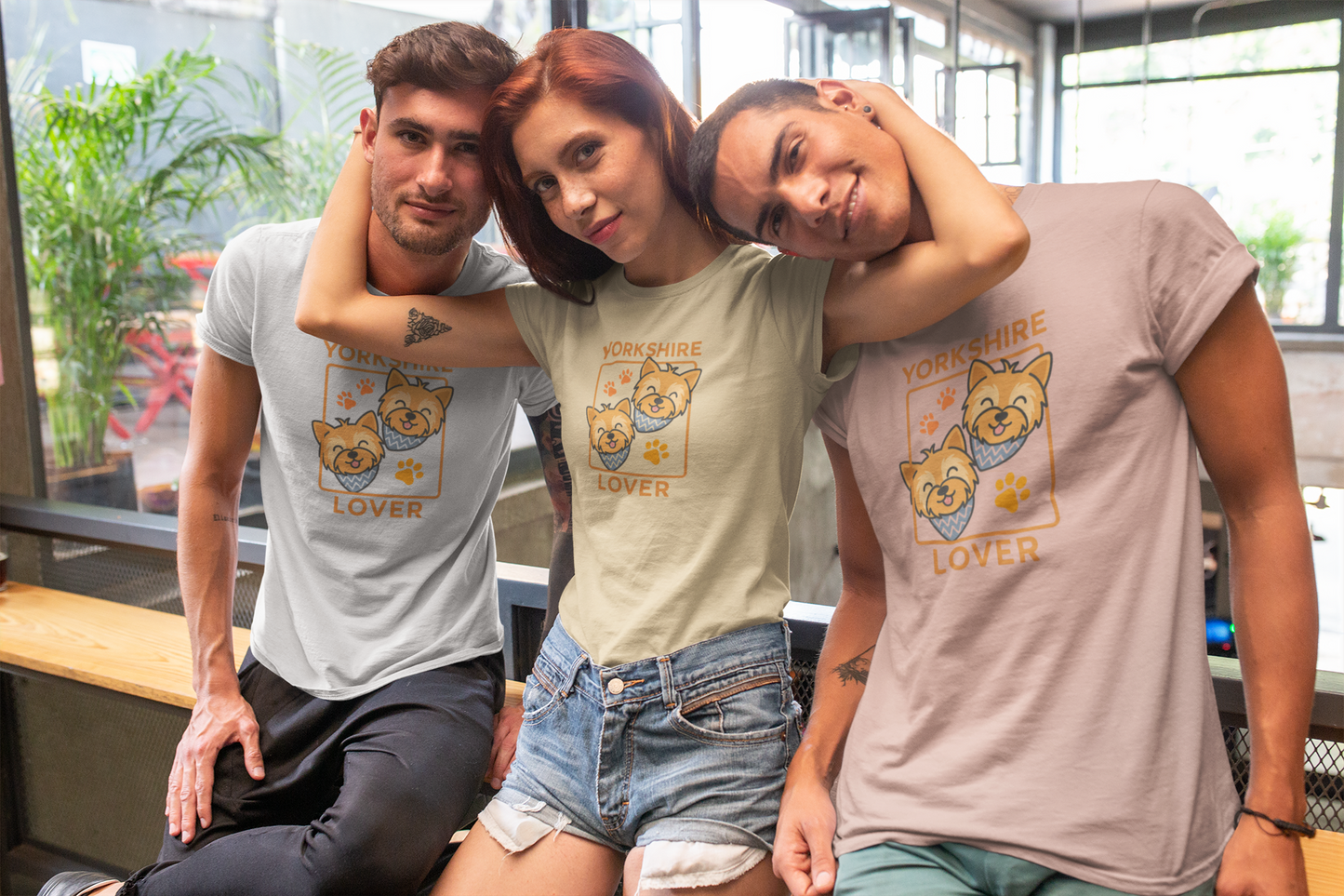 Double Yorkshire Lover T-Shirt | Cute Dog Mom/Dad Gift & Pet Apparel
