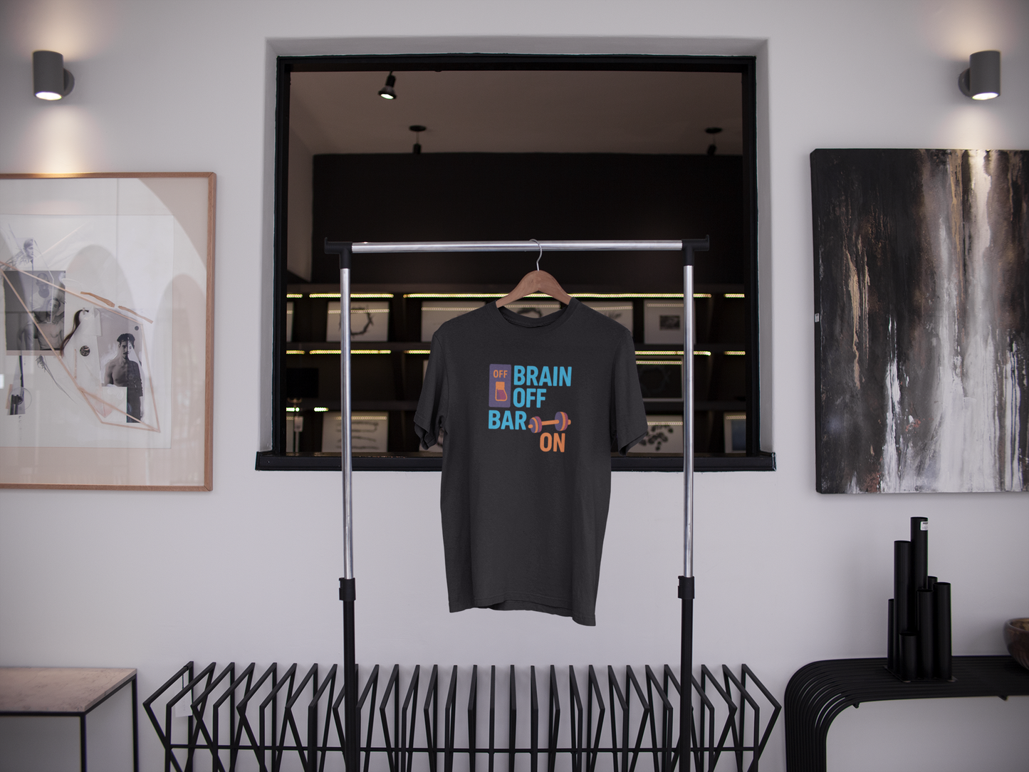"Brain Off, Bar On" Moisture-Wicking Tee | Funny Gym Shirt & Fitness Gift