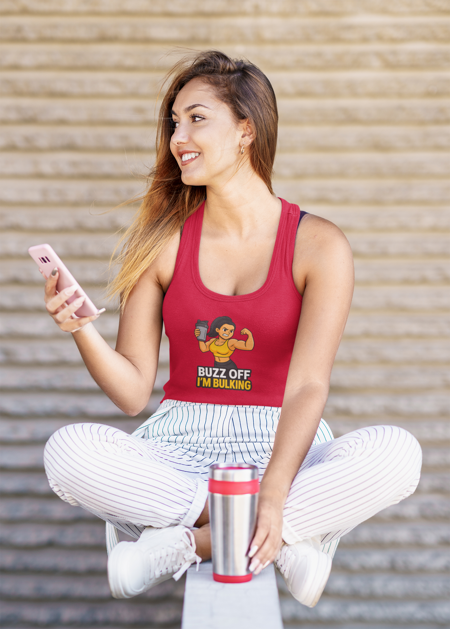 Buzz Off I'm Bulking Gym Tank Top | Funny Fitness Gift for Her, Unisex Workout Shirt