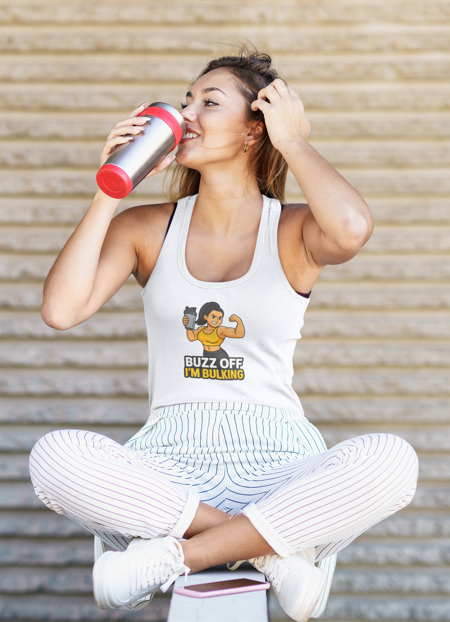 Buzz Off I'm Bulking Gym Tank Top | Funny Fitness Gift for Her, Unisex Workout Shirt