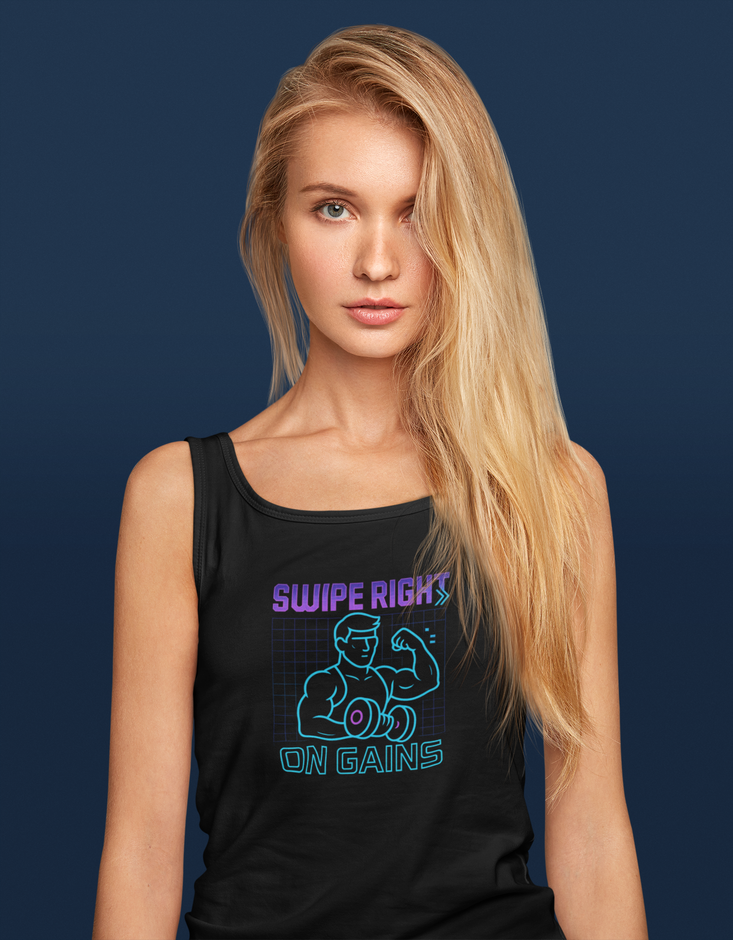 "Swipe Right on Gains" Tank Top | Funny Gym Shirt, Unisex Fitness Gift, Summer Workout Apparel