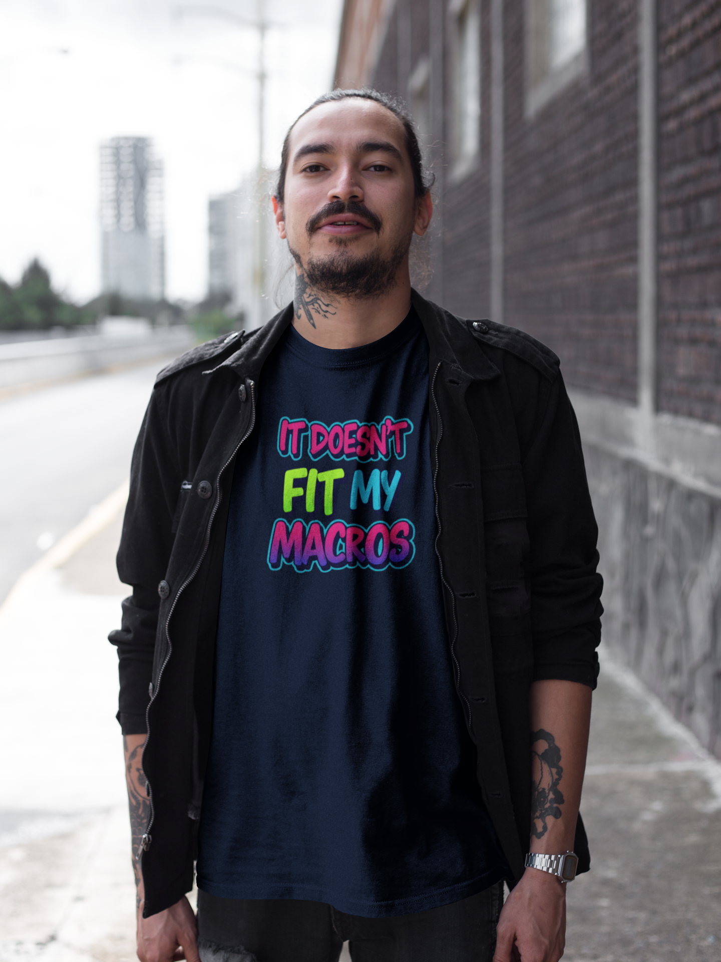 Funny 'It Doesn't Fit My Macros' Unisex Jersey Tee - Perfect for Fitness Enthusiasts