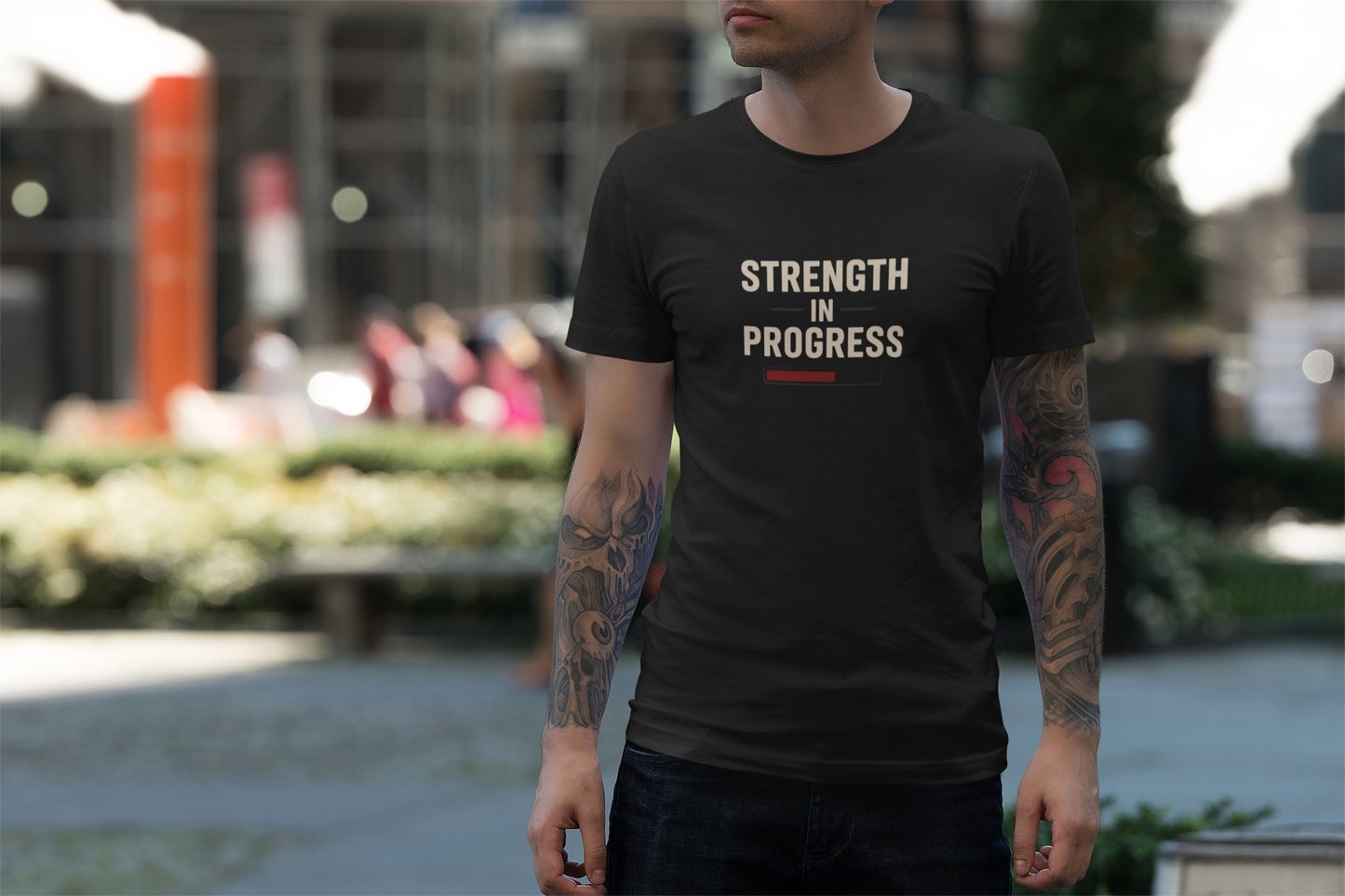 Motivational Unisex T-Shirt: "Strength in Progress" Fitness Shirt