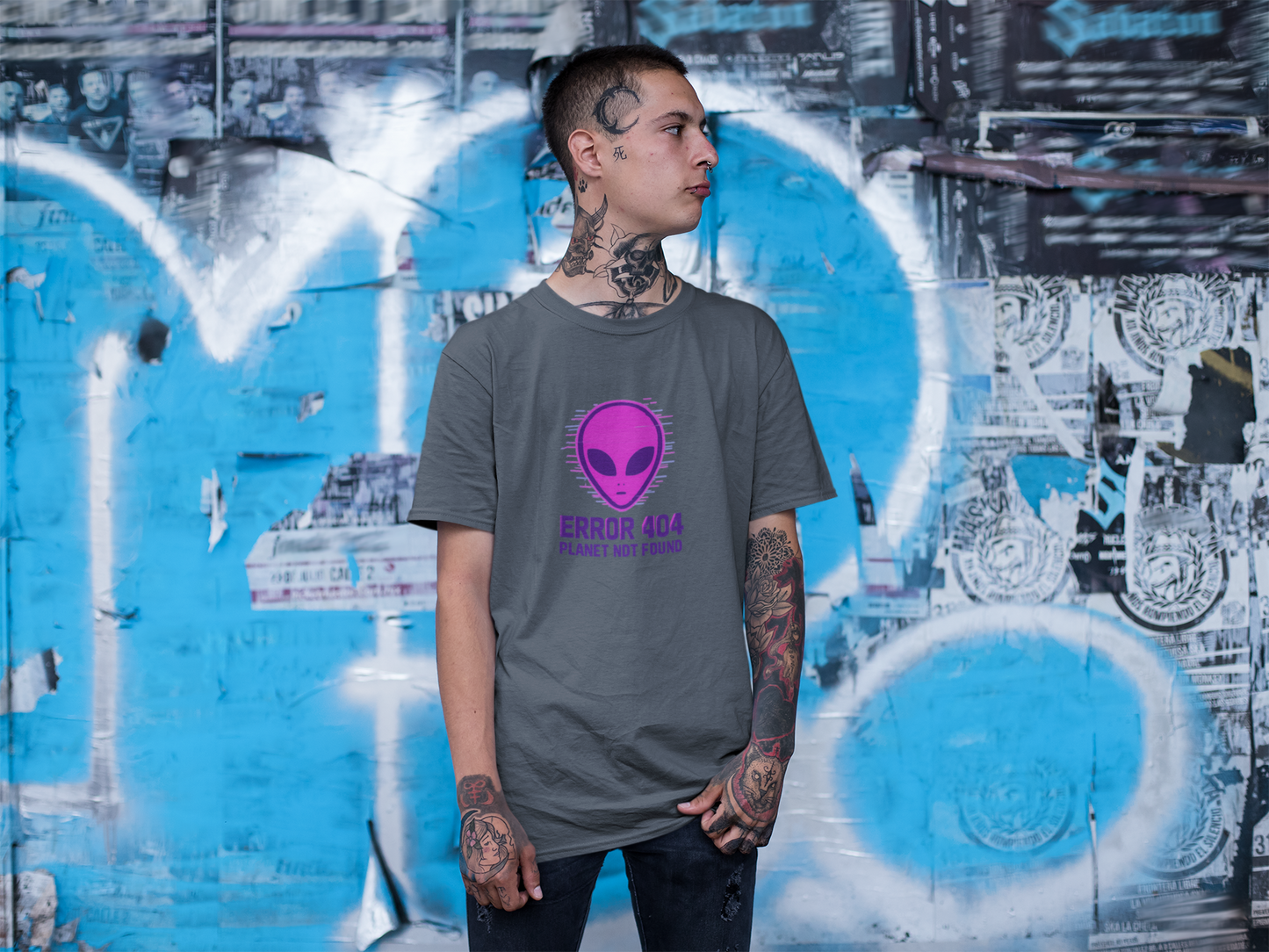 Alien Error 404 T-Shirt | Funny UFO Shirt | Retro Geek Tee | Unisex Sci-Fi Gift | Humorous Casual Apparel