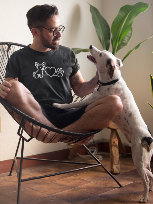 Cute Chihuahua T-Shirt, Unisex Pet Lover Tee, Dog Love Shirt, Animal Rescue Gift, Heart & Paw Design