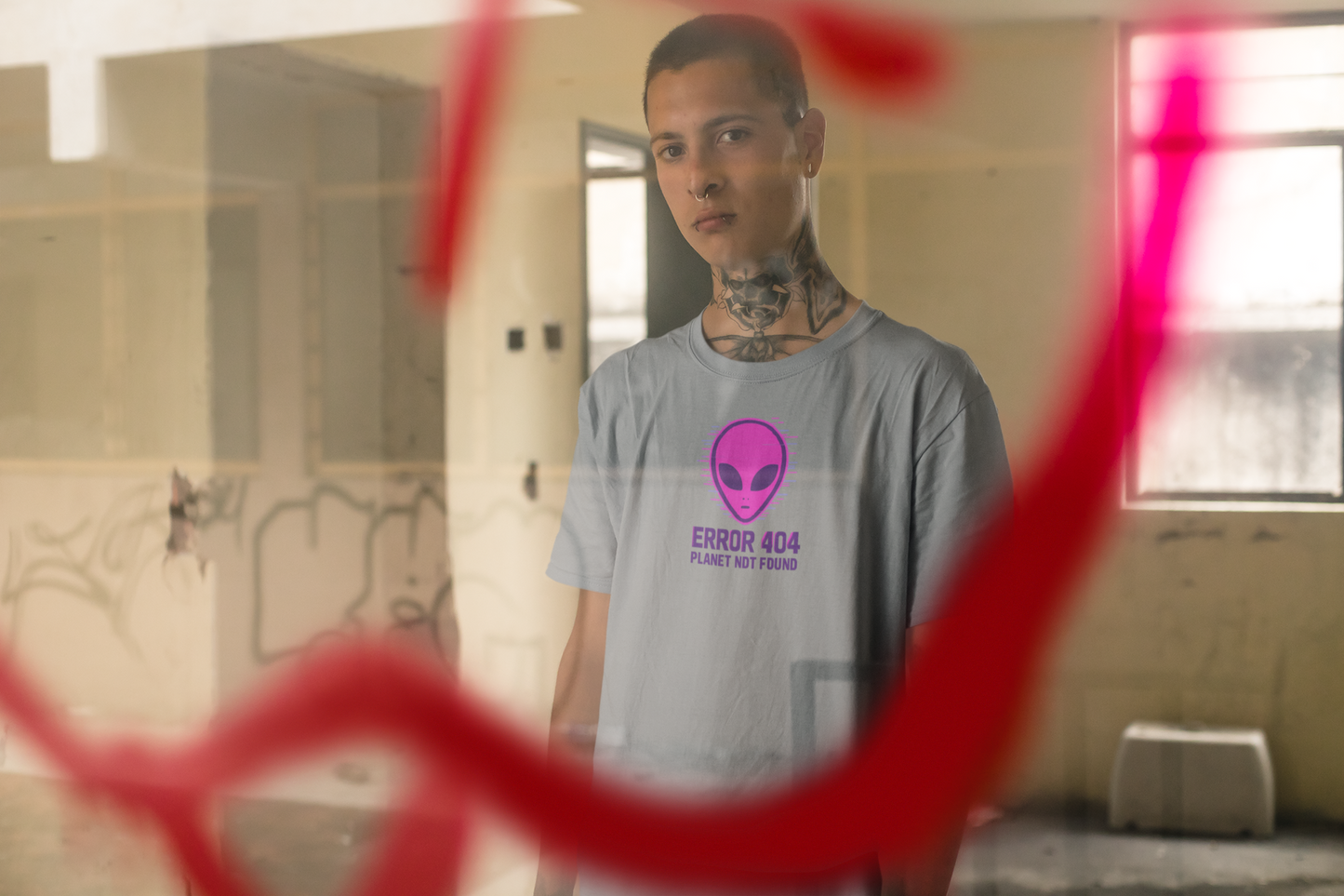 Alien Error 404 T-Shirt | Funny UFO Shirt | Retro Geek Tee | Unisex Sci-Fi Gift | Humorous Casual Apparel