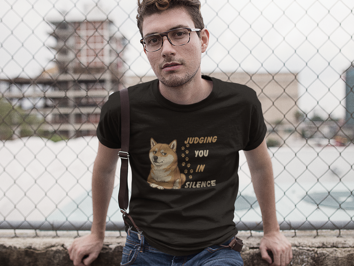 Funny Shiba Inu Judgment T-Shirt - Unisex Jersey Tee for Pet Lovers
