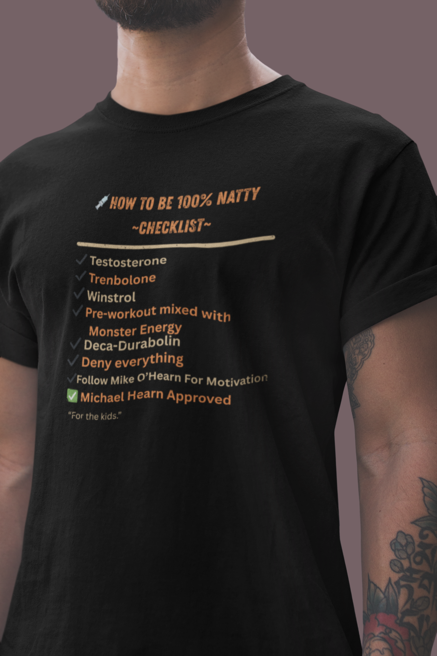Natty Checklist Funny T-Shirt | Unisex Fitness & Gym Humor Tee