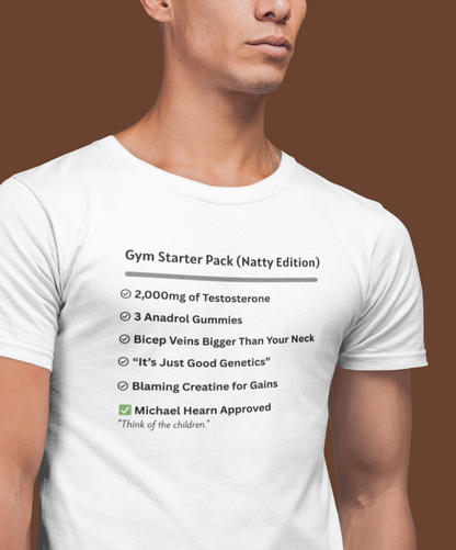 Gym Starter Pack Natty Edition Funny T-Shirt | Unisex Fitness Humor Tee