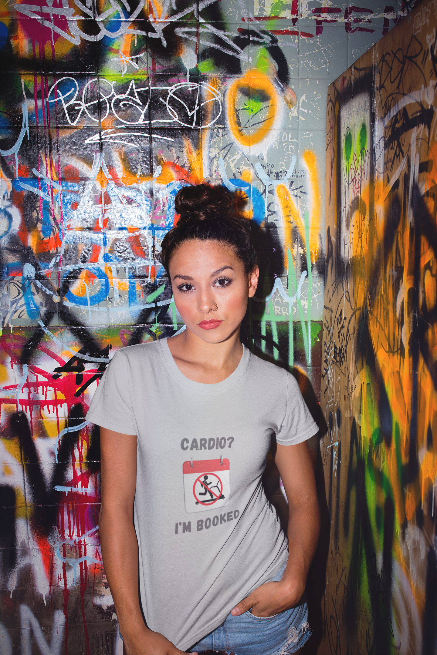 Funny Workout T-Shirt Cardio? I'm Booked Unisex Gym Humor Tee