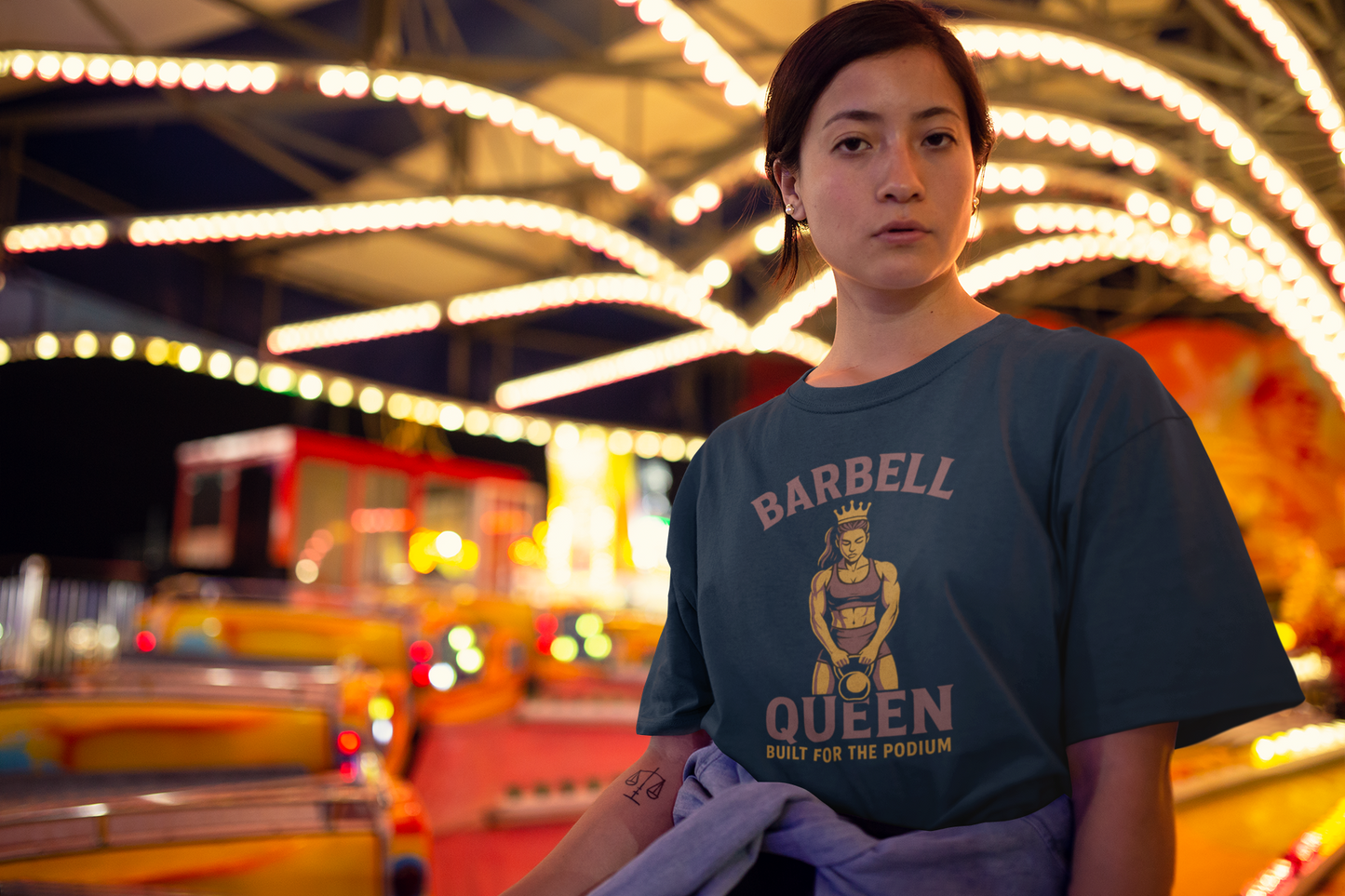 Barbell Queen Oversized Workout Shirt, Boxy Gym Tee, Fitness Gift for Her