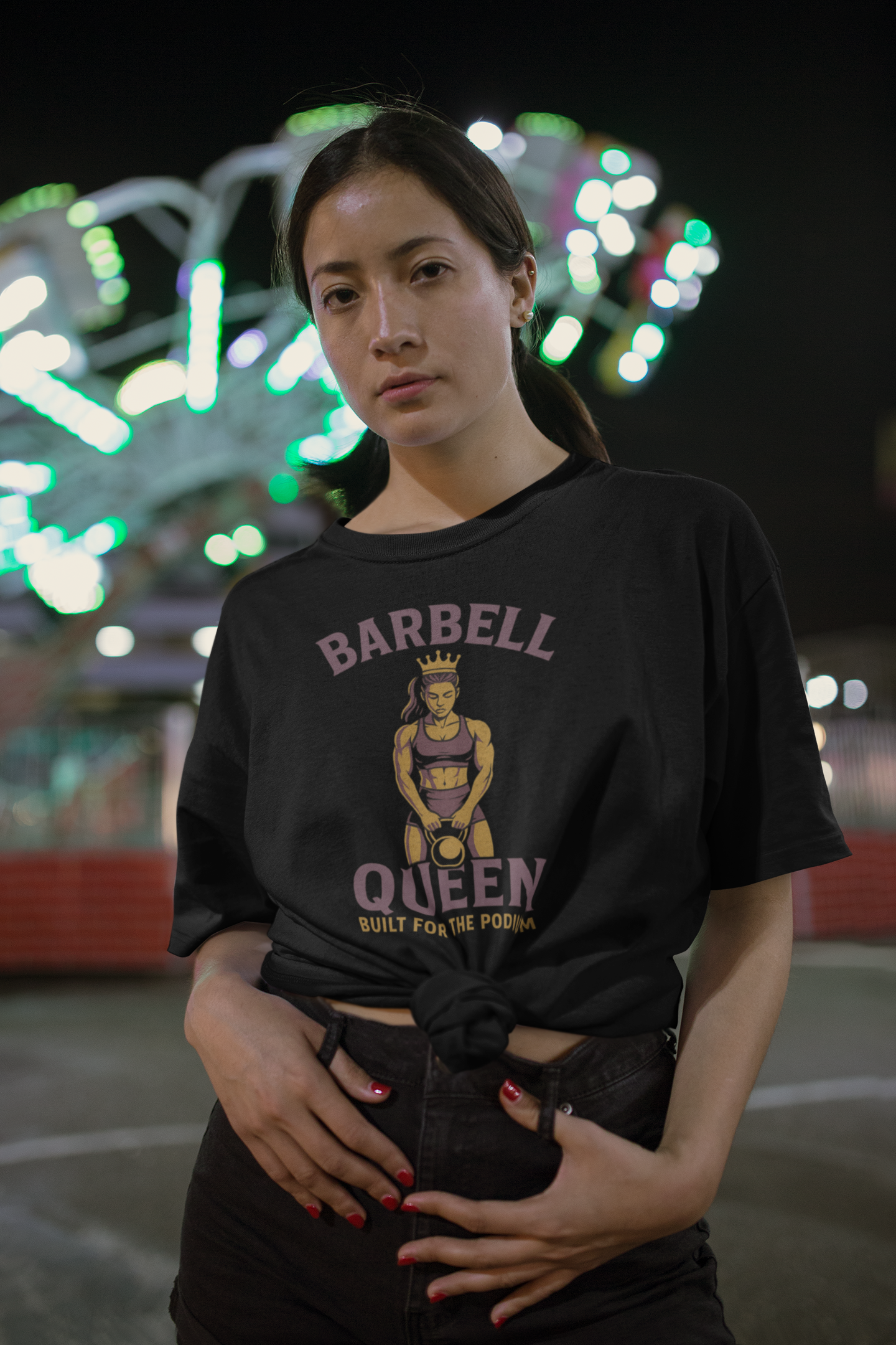 Barbell Queen Oversized Workout Shirt, Boxy Gym Tee, Fitness Gift for Her
