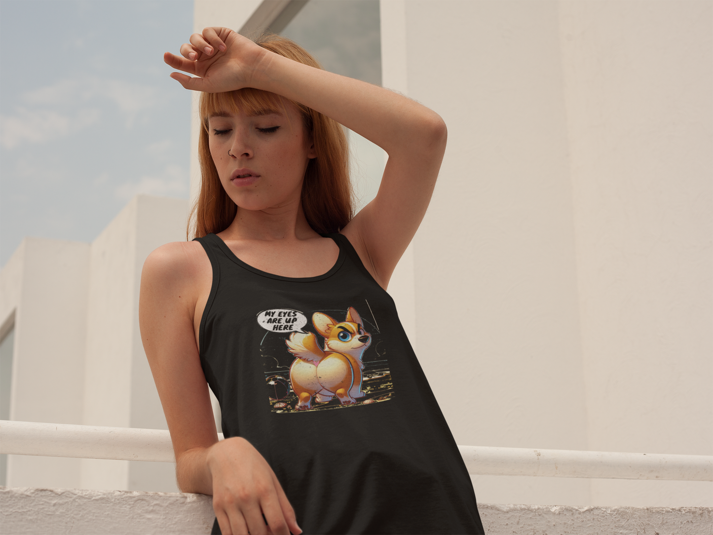 Corgi Humor Racerback Tank Top | Women's Funny Pet Lover Gift